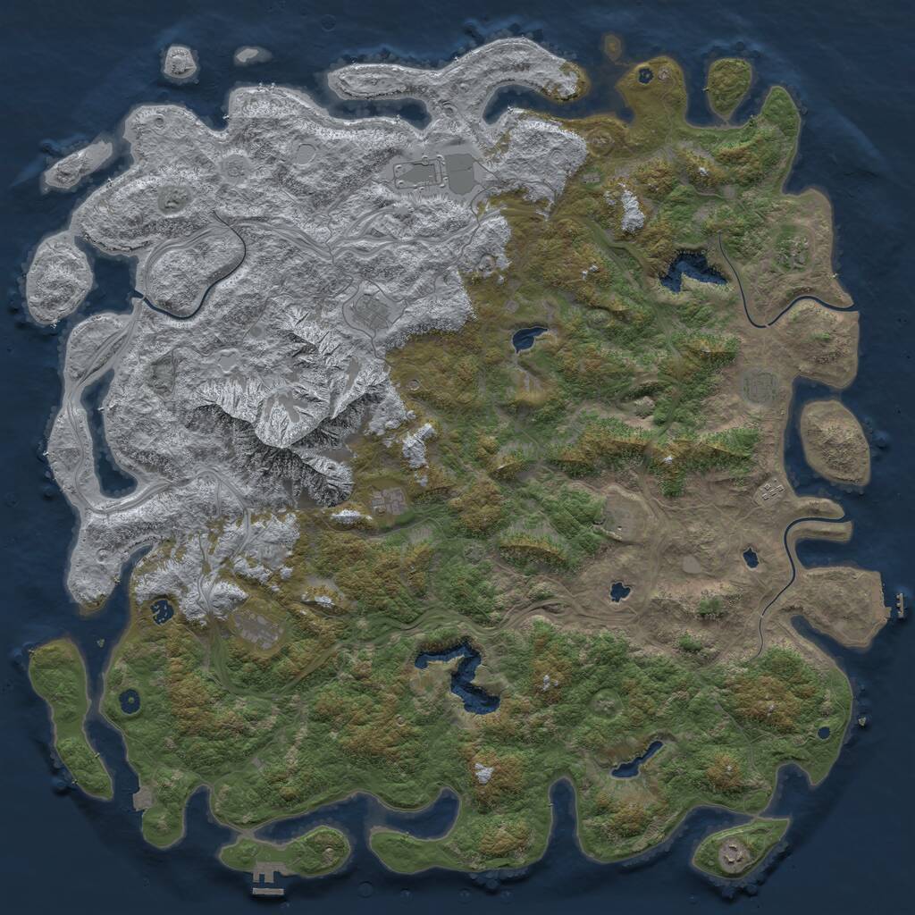 Rust Map: Procedural Map, Size: 6000, Seed: 224114, 16 Monuments