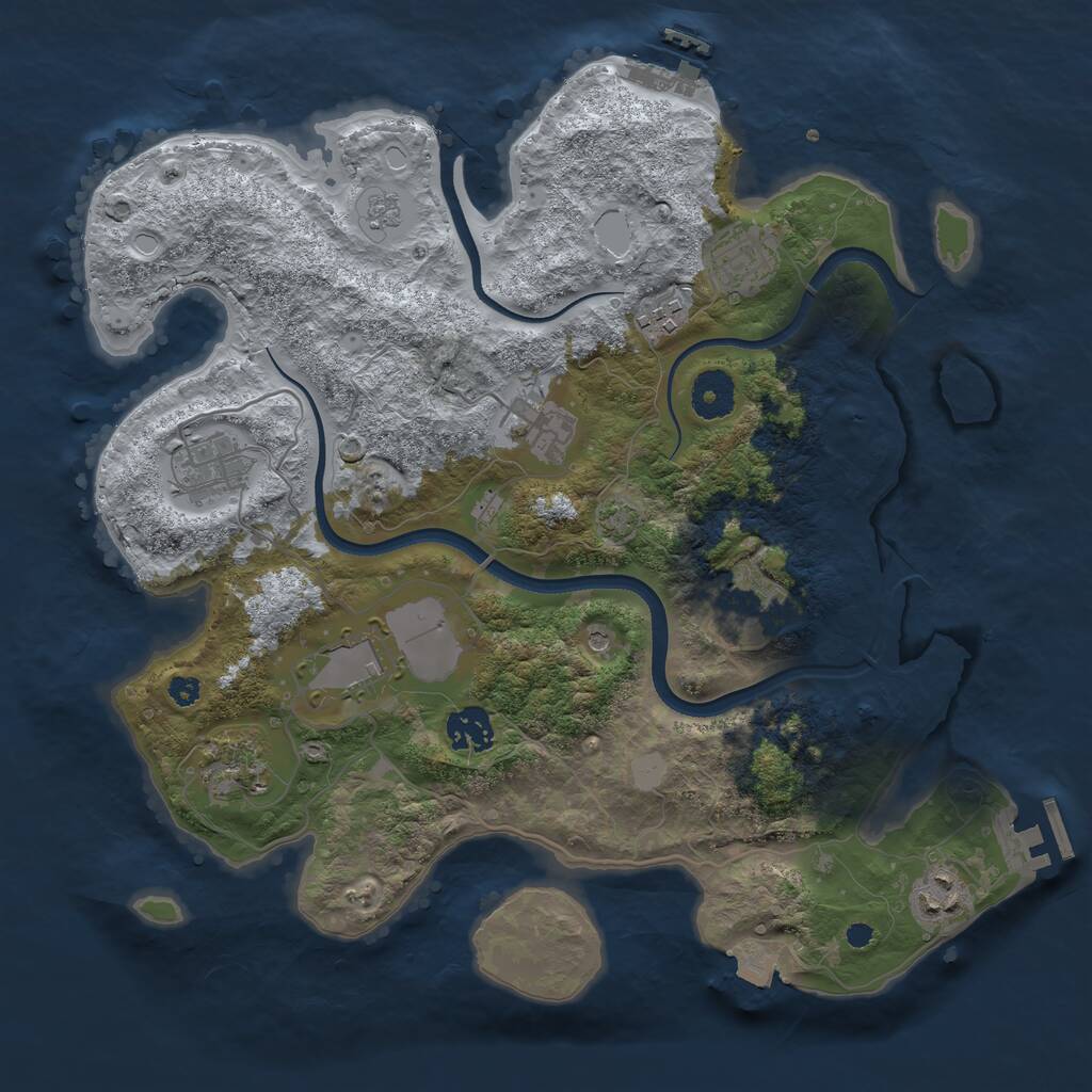 Rust Map: Procedural Map, Size: 3500, Seed: 175779880, 15 Monuments