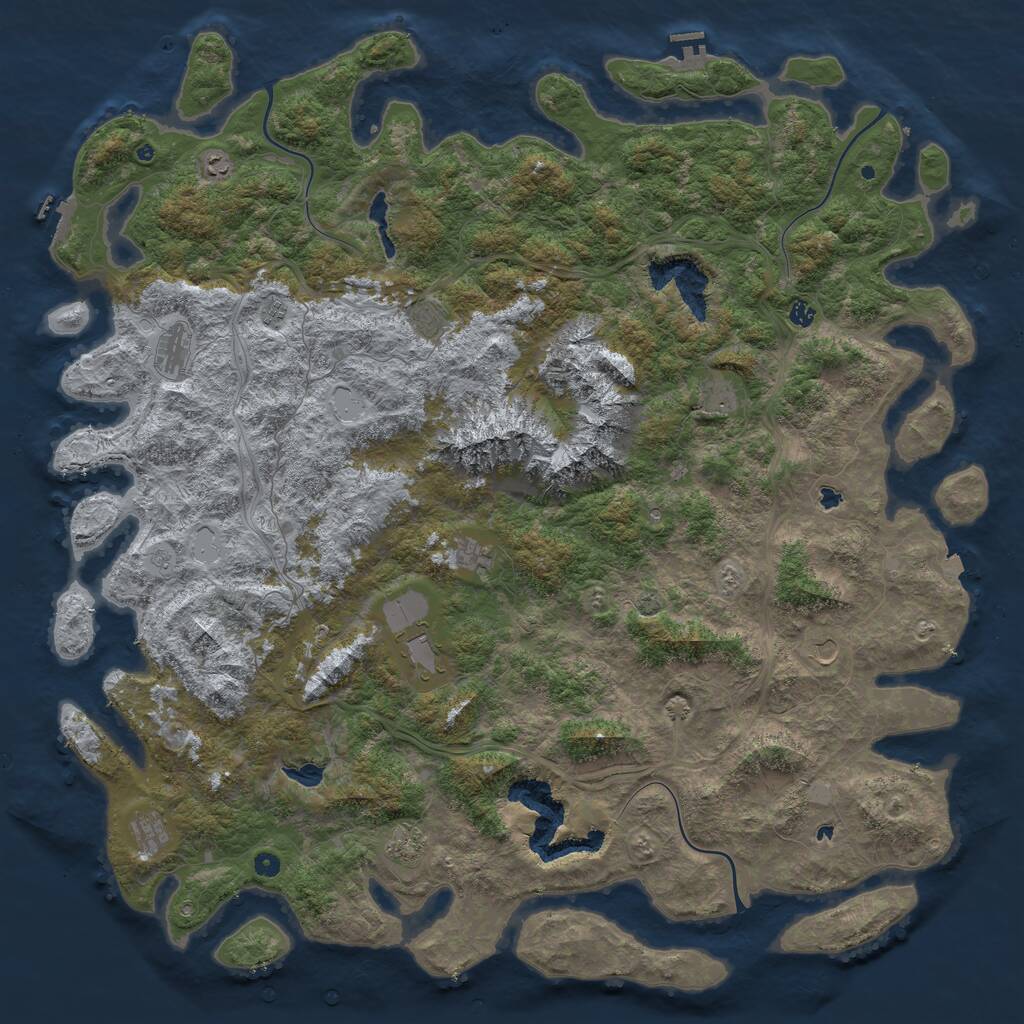 Rust Map: Procedural Map, Size: 6000, Seed: 1380639759, 17 Monuments