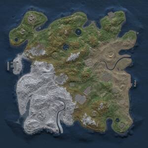 Thumbnail Rust Map: Procedural Map, Size: 3500, Seed: 42434, 15 Monuments