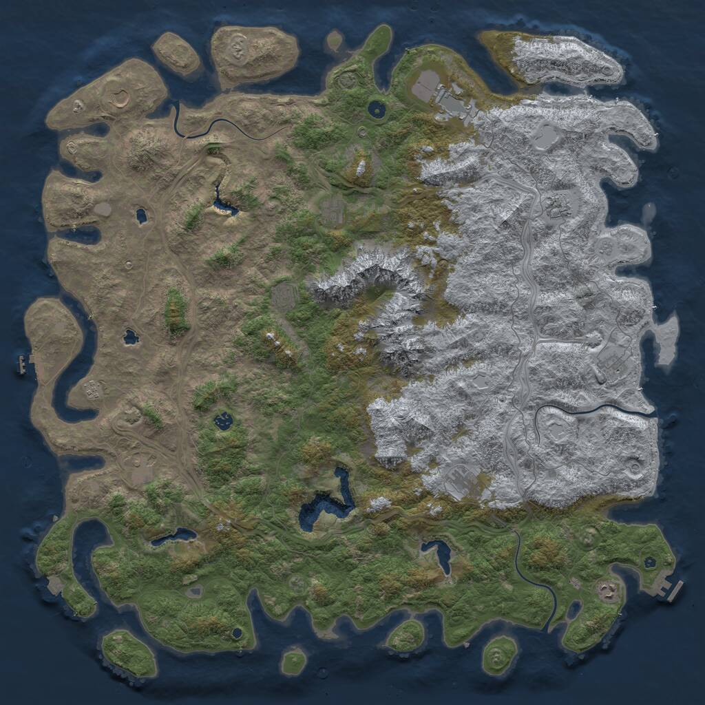 Rust Map: Procedural Map, Size: 6000, Seed: 15645, 17 Monuments