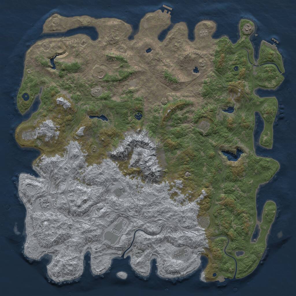 Rust Map: Procedural Map, Size: 6000, Seed: 138442, 17 Monuments