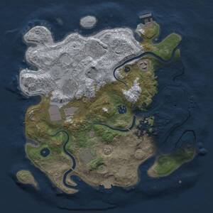 Thumbnail Rust Map: Procedural Map, Size: 3500, Seed: 1046278827, 13 Monuments