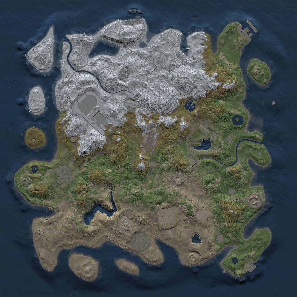 Rust Map: Procedural Map, Size: 4000, Seed: 2002349507, 14 Monuments