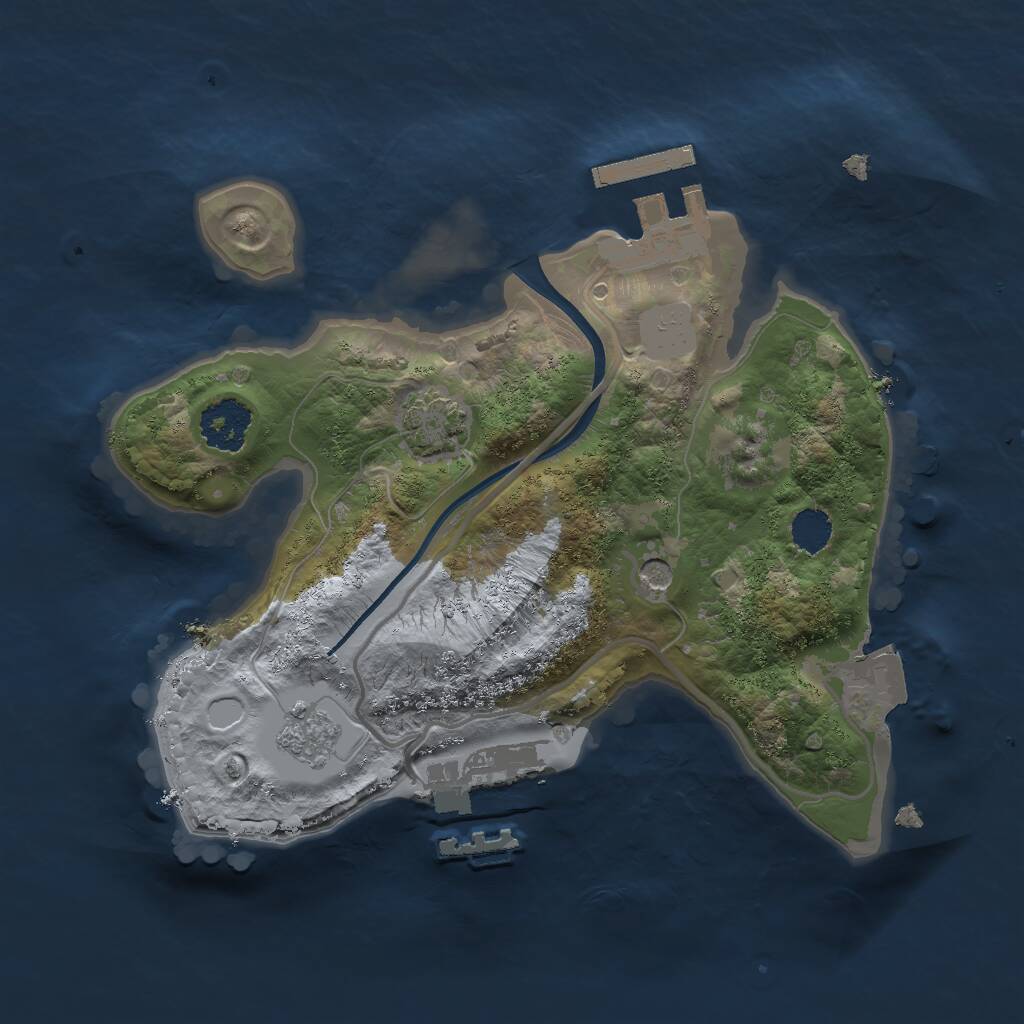 Rust Map: Procedural Map, Size: 2000, Seed: 1837595272, 6 Monuments