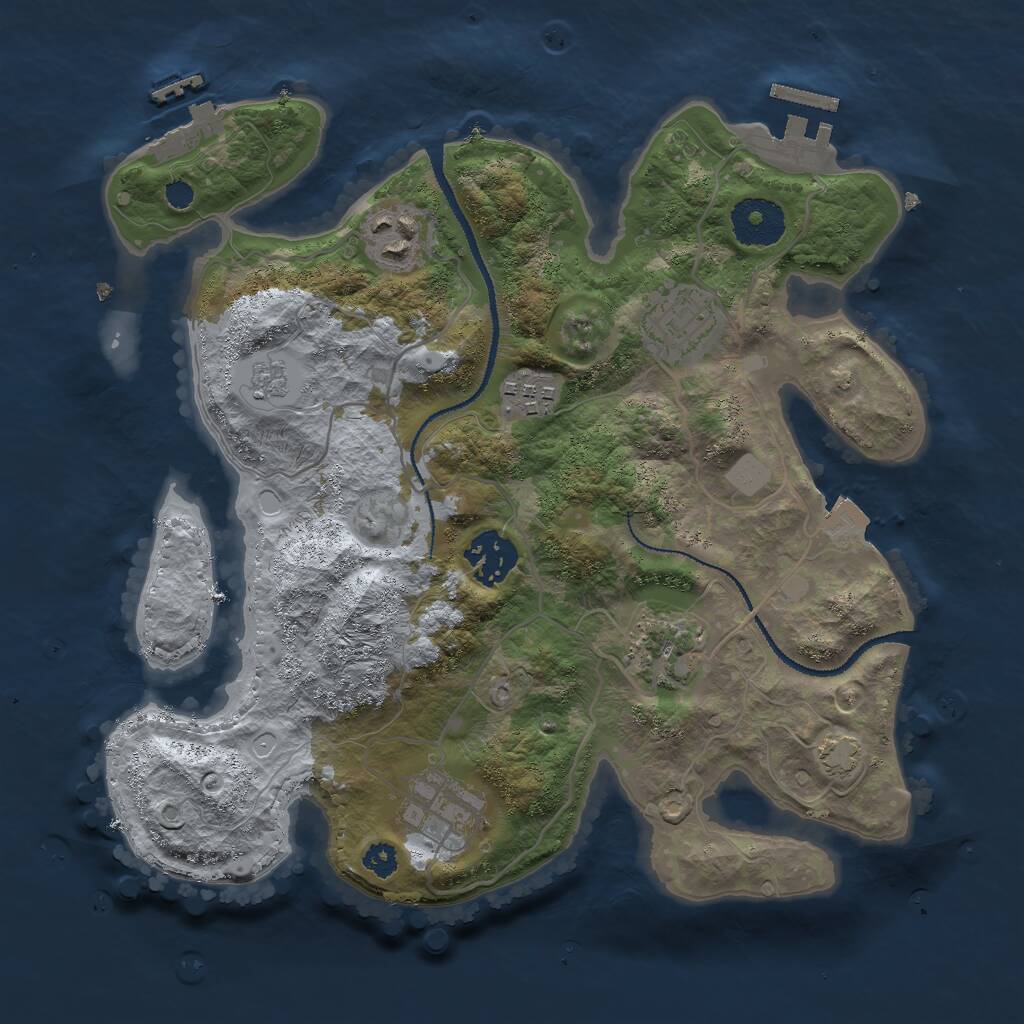 Rust Map: Procedural Map, Size: 3000, Seed: 771489321, 11 Monuments