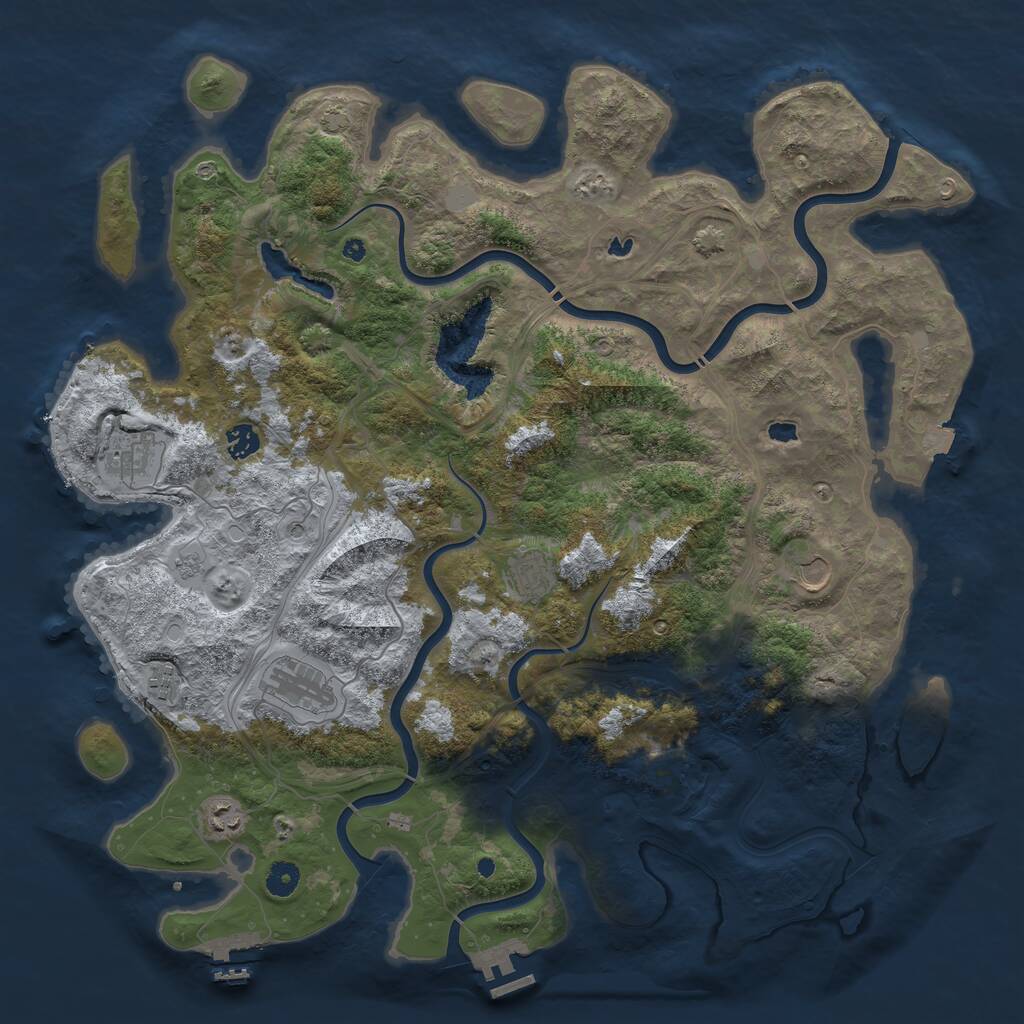 Rust Map: Procedural Map, Size: 4500, Seed: 85271473, 13 Monuments