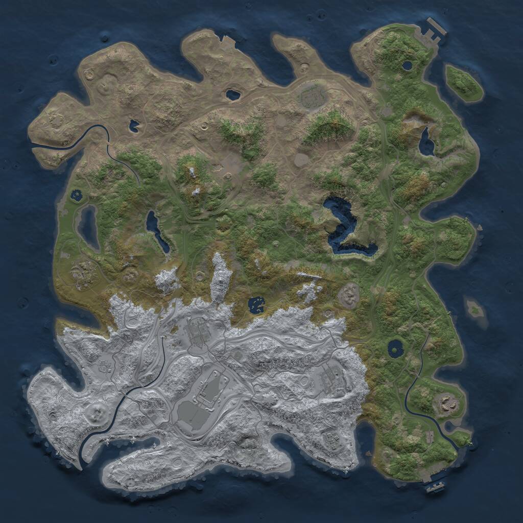 Rust Map: Procedural Map, Size: 4500, Seed: 63454840, 15 Monuments