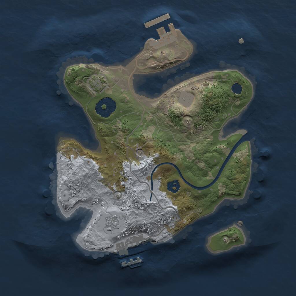 Rust Map: Procedural Map, Size: 2250, Seed: 7548, 6 Monuments