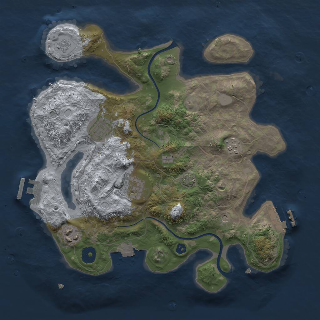 Rust Map: Procedural Map, Size: 3000, Seed: 1631567695, 10 Monuments