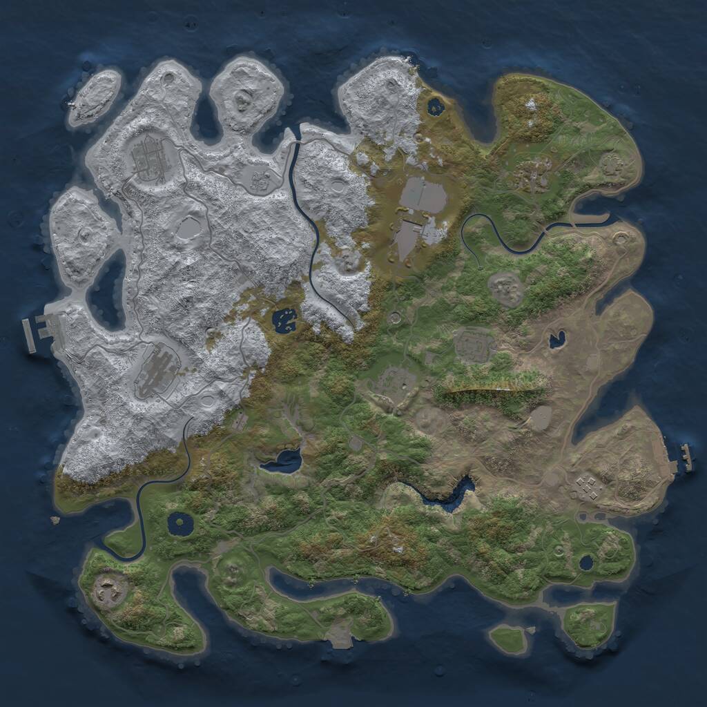 Rust Map: Procedural Map, Size: 4096, Seed: 262649039, 15 Monuments