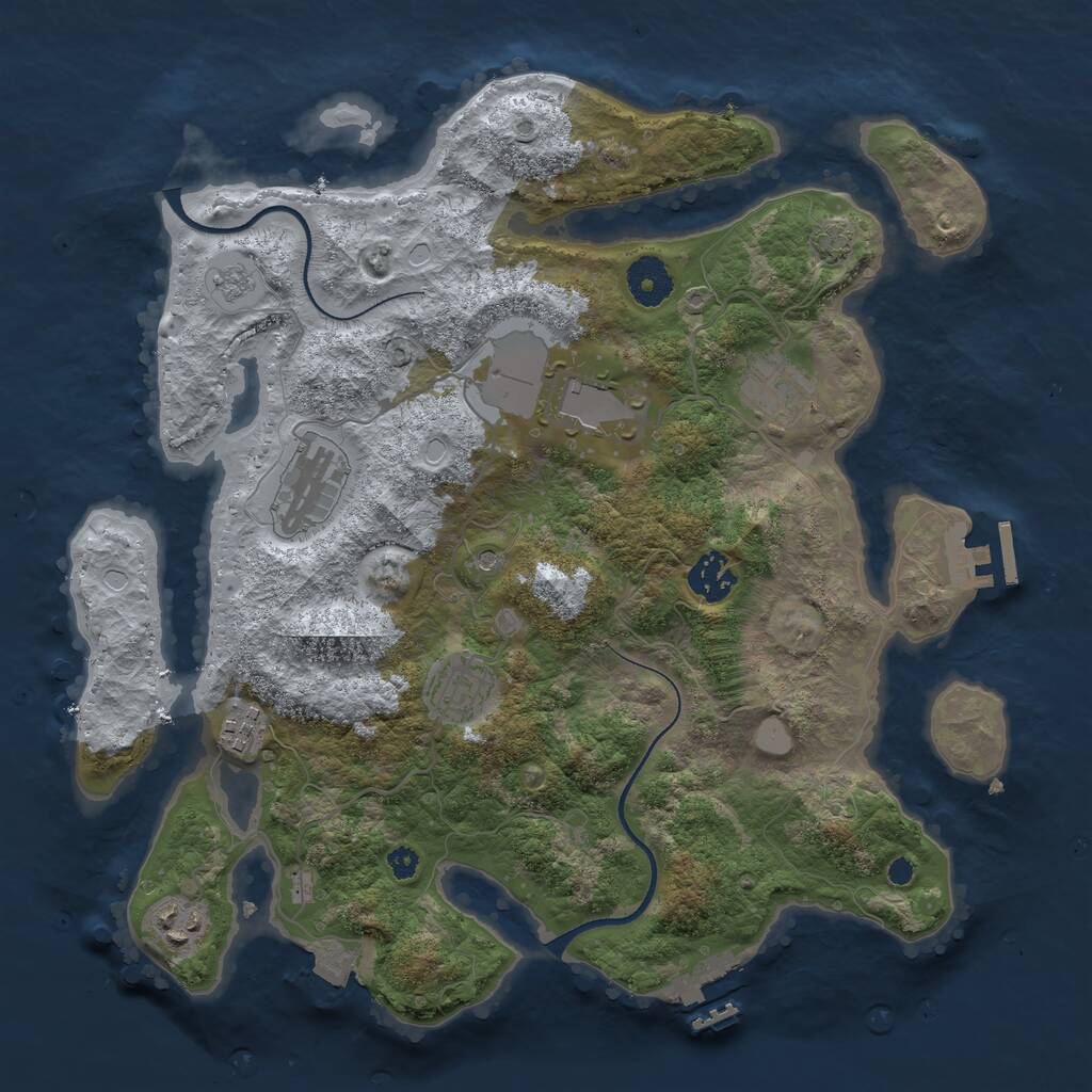 Rust Map: Procedural Map, Size: 3500, Seed: 2150489, 13 Monuments