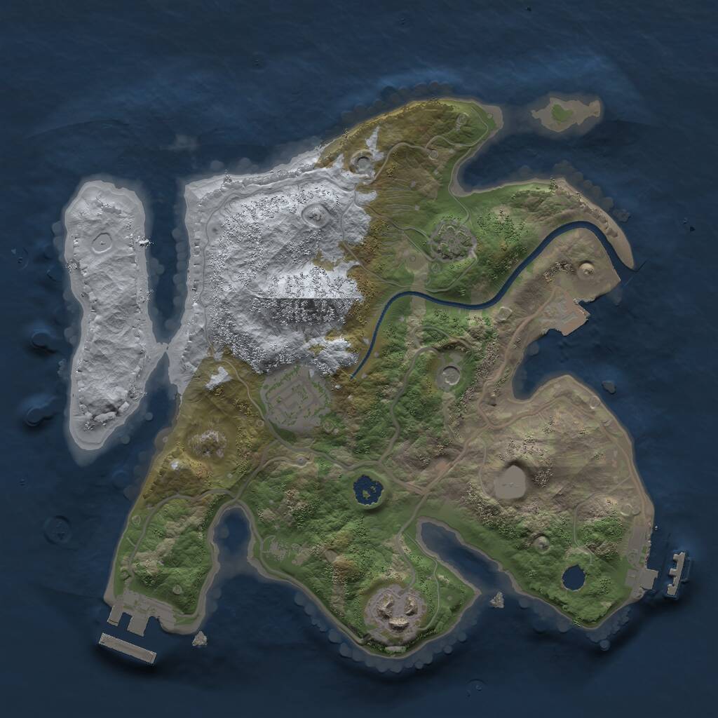 Rust Map: Procedural Map, Size: 2500, Seed: 2150489, 7 Monuments