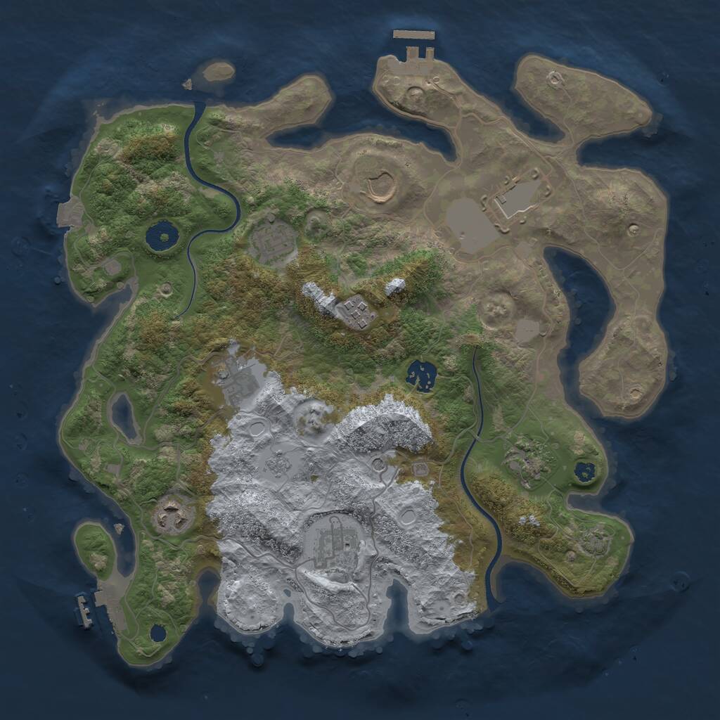 Rust Map: Procedural Map, Size: 3500, Seed: 45272, 15 Monuments