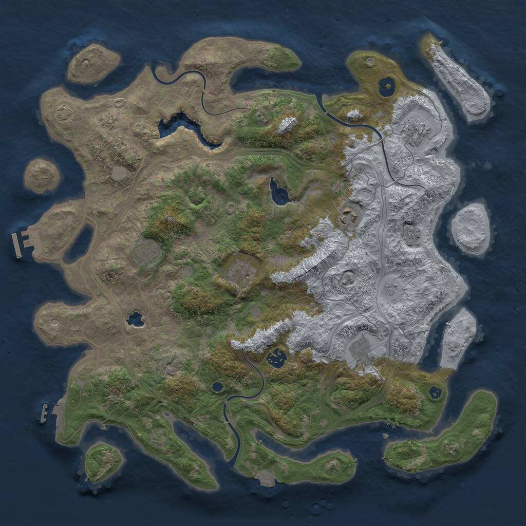 Rust Map: Procedural Map, Size: 4250, Seed: 2257, 13 Monuments