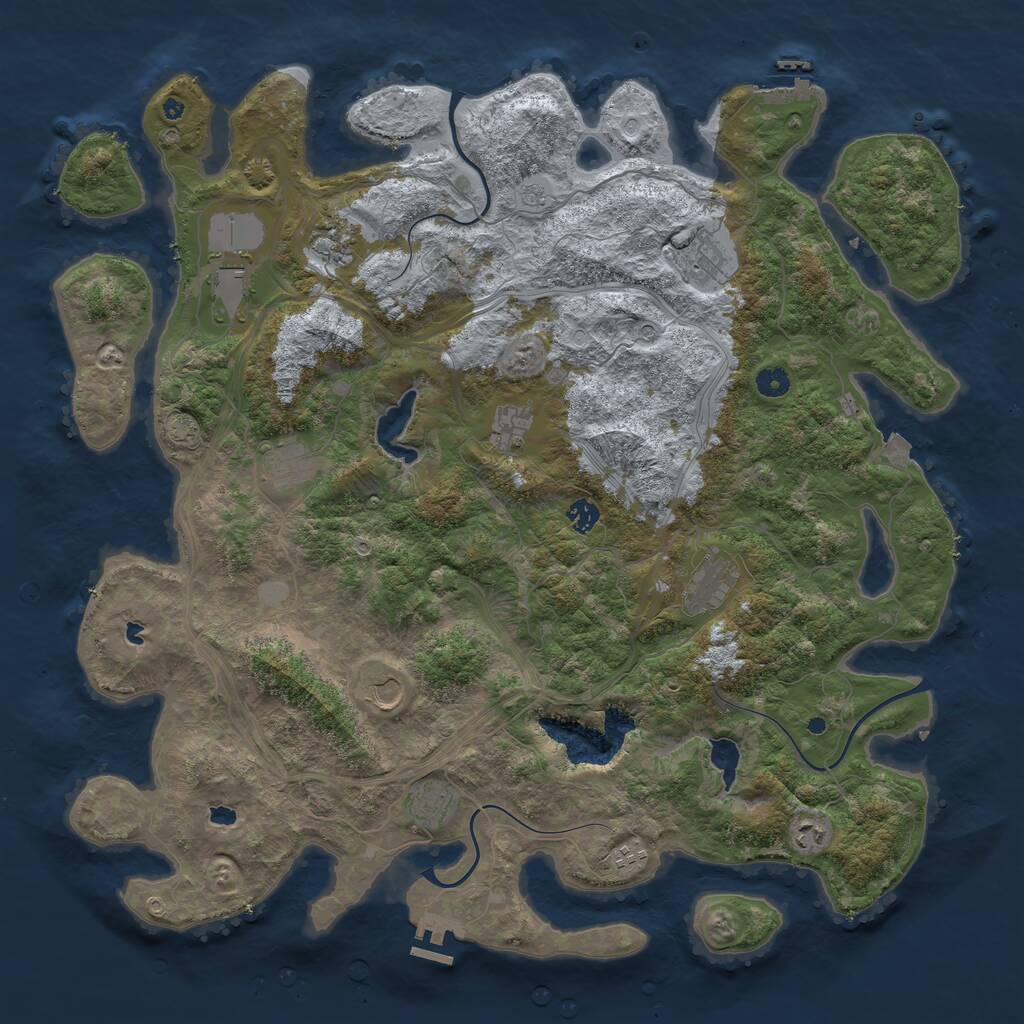 Rust Map: Procedural Map, Size: 4800, Seed: 1956095650, 17 Monuments