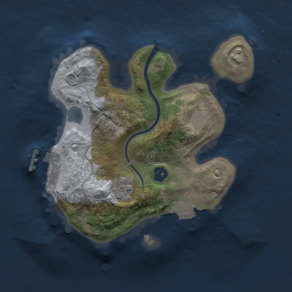 Rust Map: Procedural Map, Size: 2000, Seed: 696810589, 3 Monuments