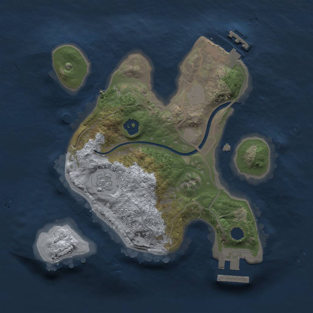 Rust Map: Procedural Map, Size: 2000, Seed: 404080950, 4 Monuments