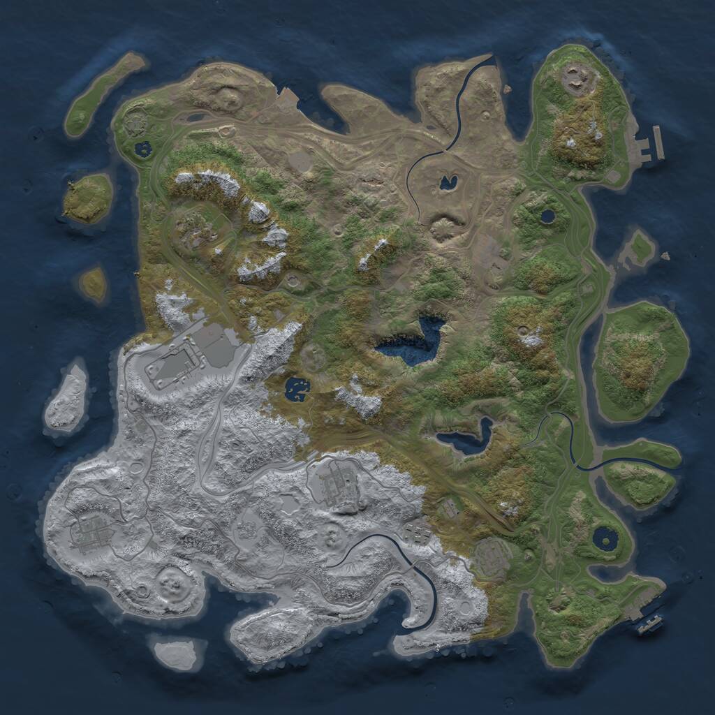 Rust Map: Procedural Map, Size: 4250, Seed: 21997, 15 Monuments