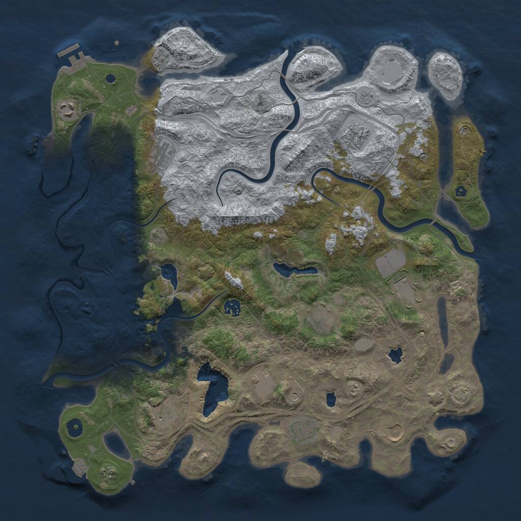 Rust Map: Procedural Map, Size: 4500, Seed: 214703100, 17 Monuments