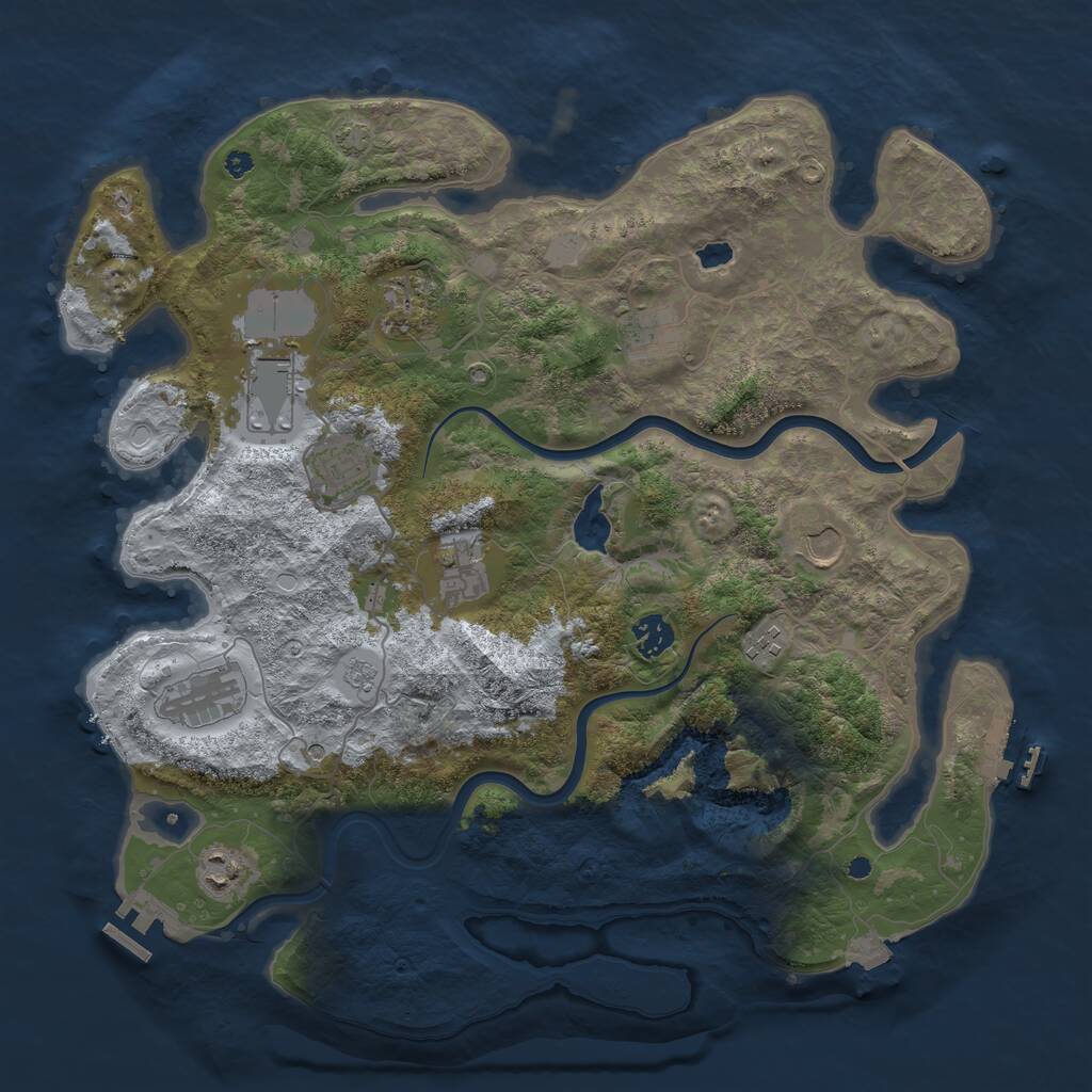 Rust Map: Procedural Map, Size: 4000, Seed: 479919636, 16 Monuments