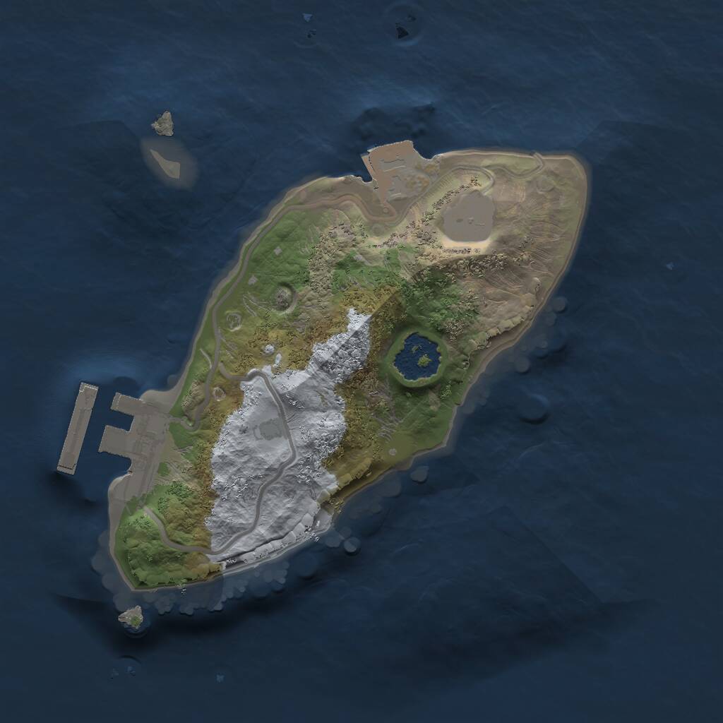 Rust Map: Procedural Map, Size: 1600, Seed: 251341337, 2 Monuments