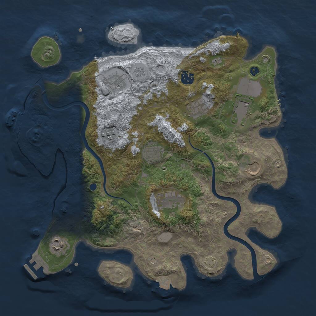 Rust Map: Procedural Map, Size: 3500, Seed: 6578142, 15 Monuments