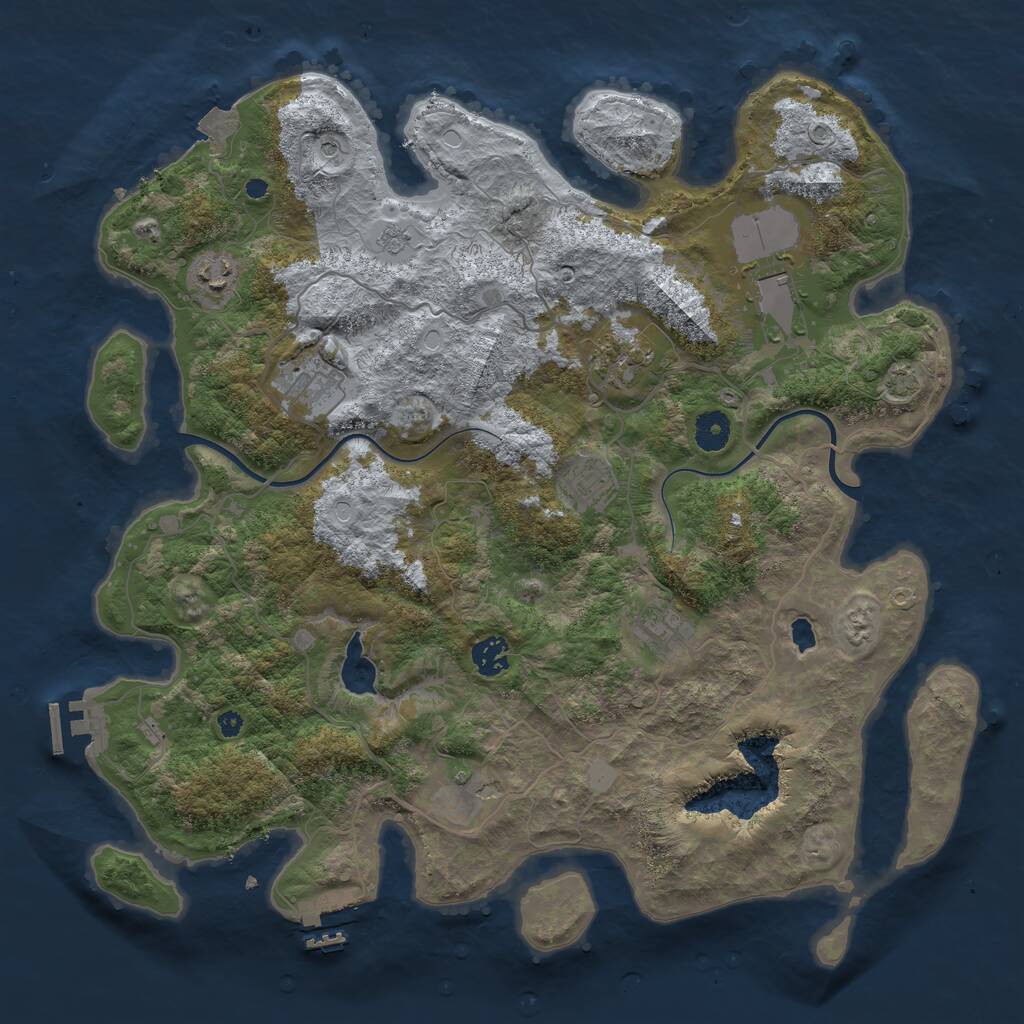 Rust Map: Procedural Map, Size: 4000, Seed: 64766, 14 Monuments