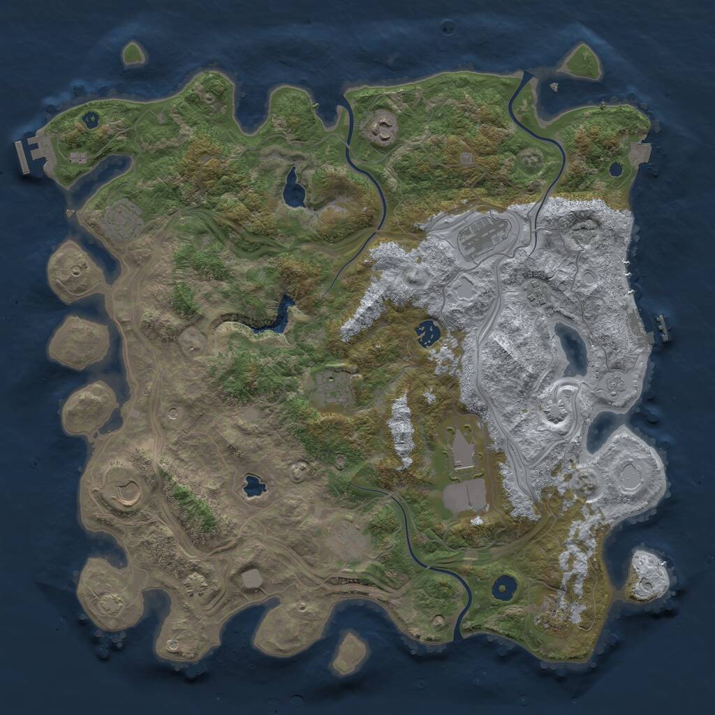 Rust Map: Procedural Map, Size: 4300, Seed: 932512520, 16 Monuments