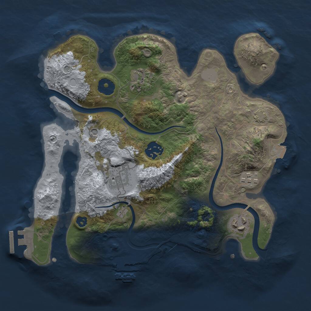 Rust Map: Procedural Map, Size: 2800, Seed: 830185970, 10 Monuments