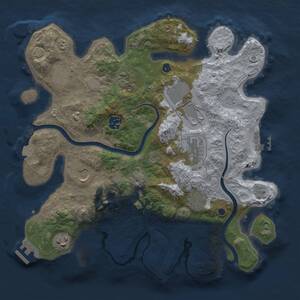 Thumbnail Rust Map: Procedural Map, Size: 3500, Seed: 1035294030, 15 Monuments