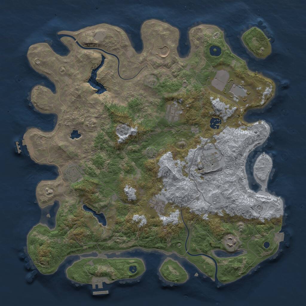 Rust Map: Procedural Map, Size: 4000, Seed: 59123, 15 Monuments