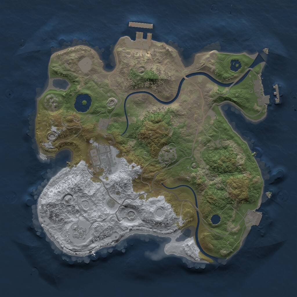 Rust Map: Procedural Map, Size: 2500, Seed: 1455766164, 7 Monuments