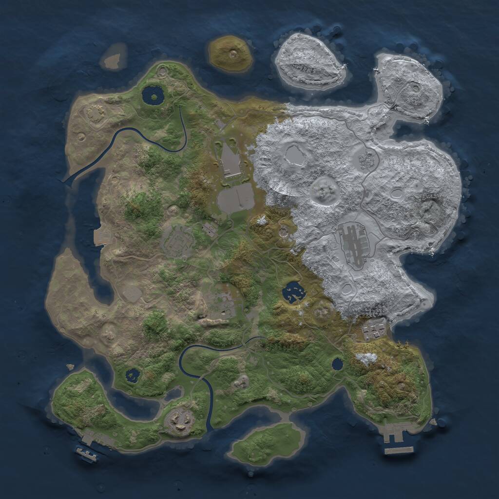 Rust Map: Procedural Map, Size: 3500, Seed: 267617428, 13 Monuments
