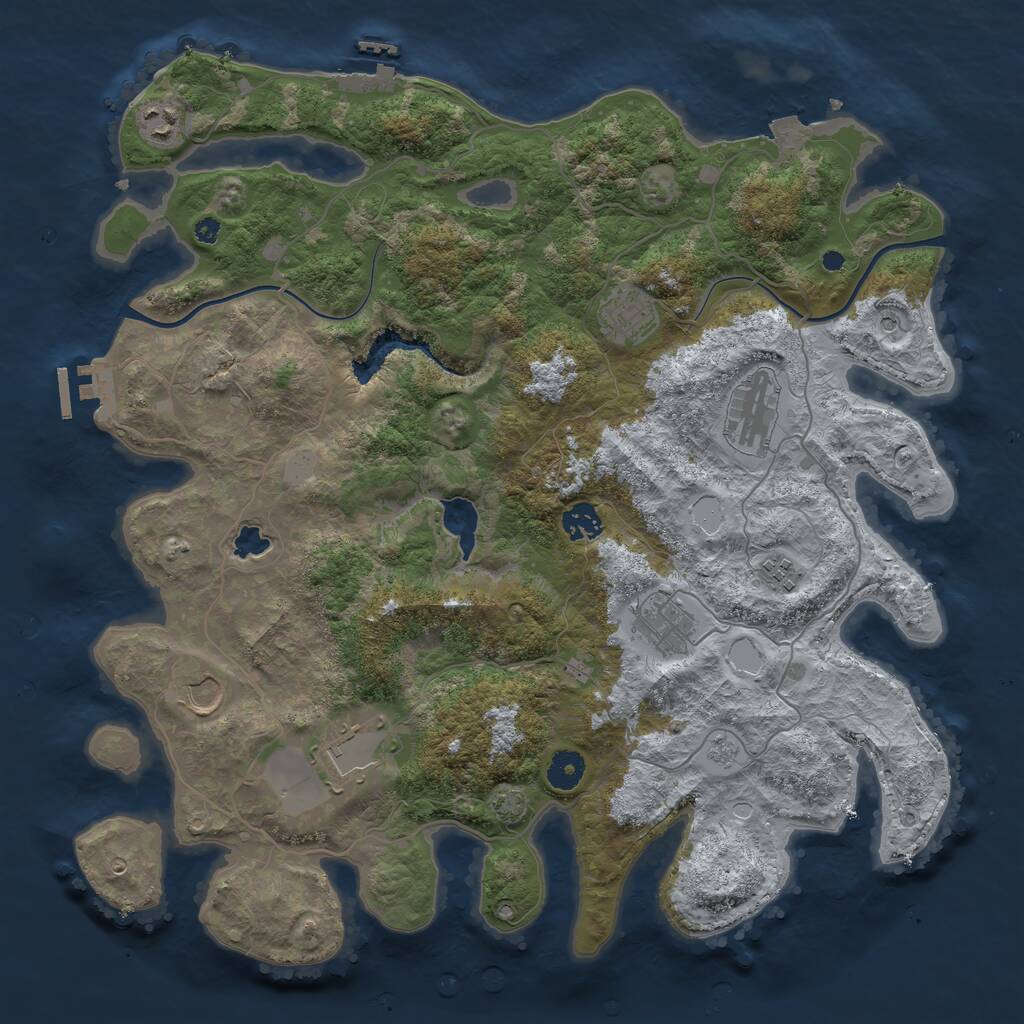 Rust Map: Procedural Map, Size: 4000, Seed: 146947, 14 Monuments