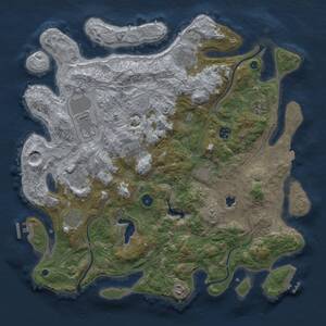 Thumbnail Rust Map: Procedural Map, Size: 4250, Seed: 15415760, 15 Monuments