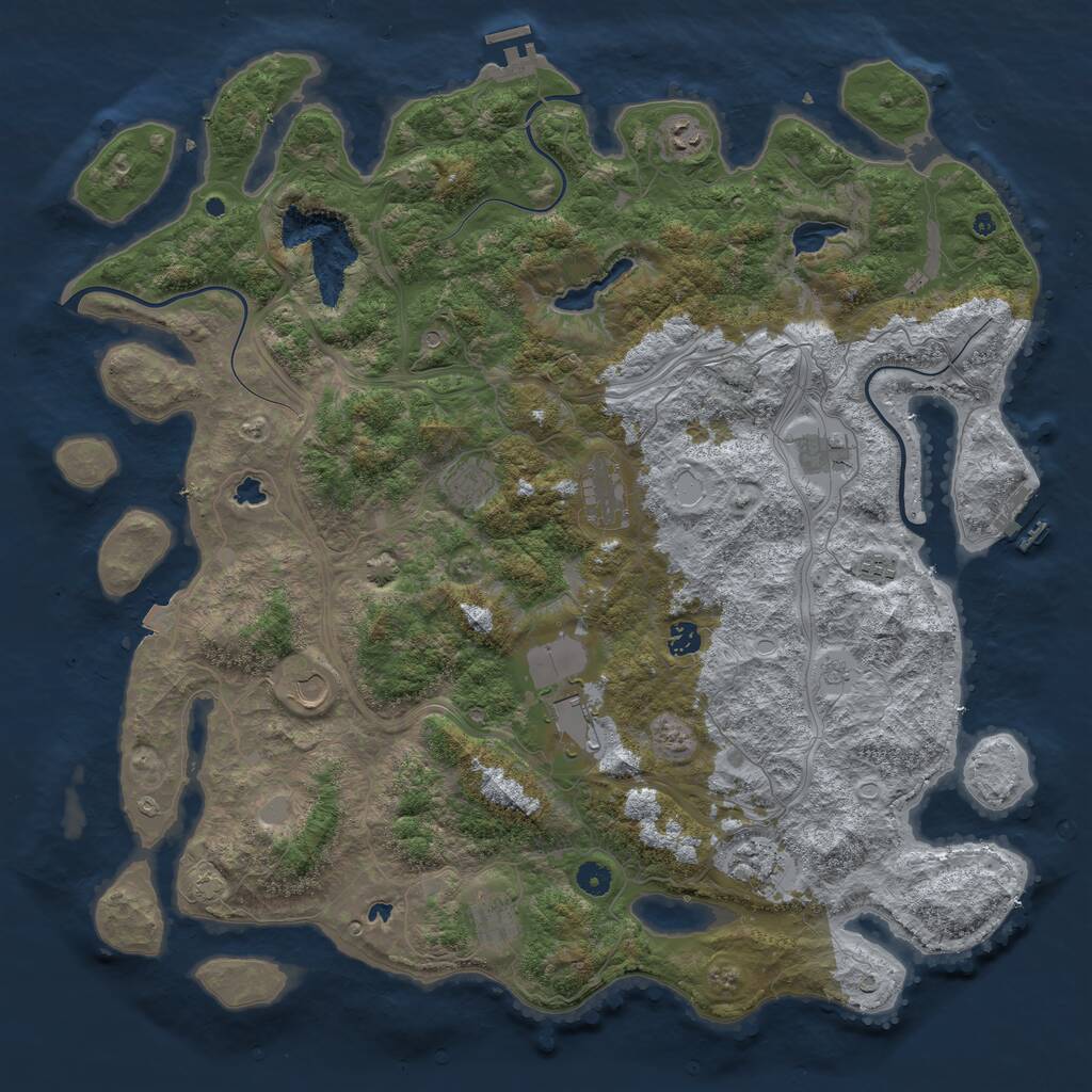 Rust Map: Procedural Map, Size: 4800, Seed: 1113264850, 16 Monuments