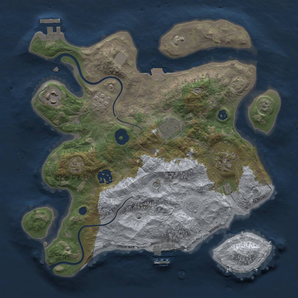 Rust Map: Procedural Map, Size: 3000, Seed: 516478108, 11 Monuments