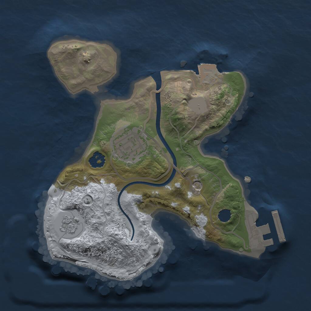 Rust Map: Procedural Map, Size: 1945, Seed: 2147483647, 5 Monuments