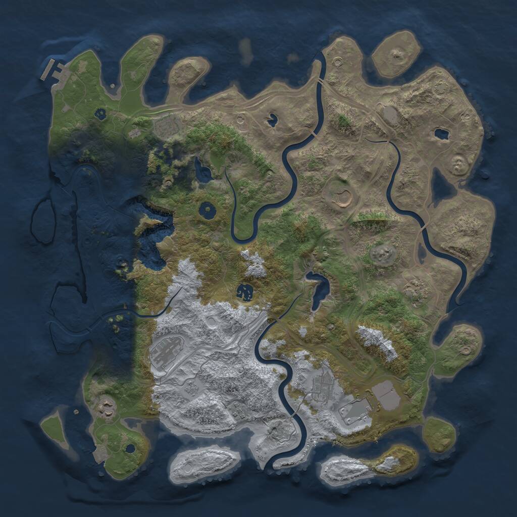 Rust Map: Procedural Map, Size: 4500, Seed: 1766322114, 14 Monuments