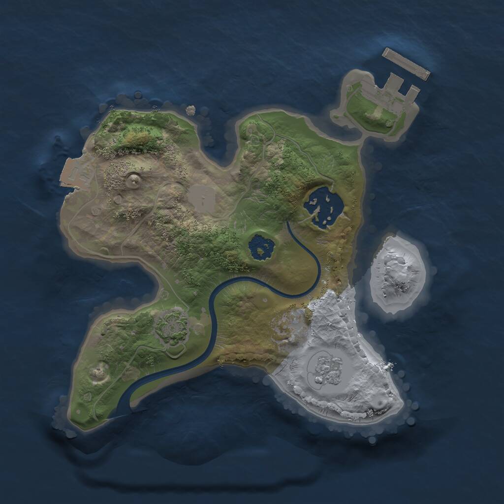 Rust Map: Procedural Map, Size: 2000, Seed: 1809284022, 5 Monuments