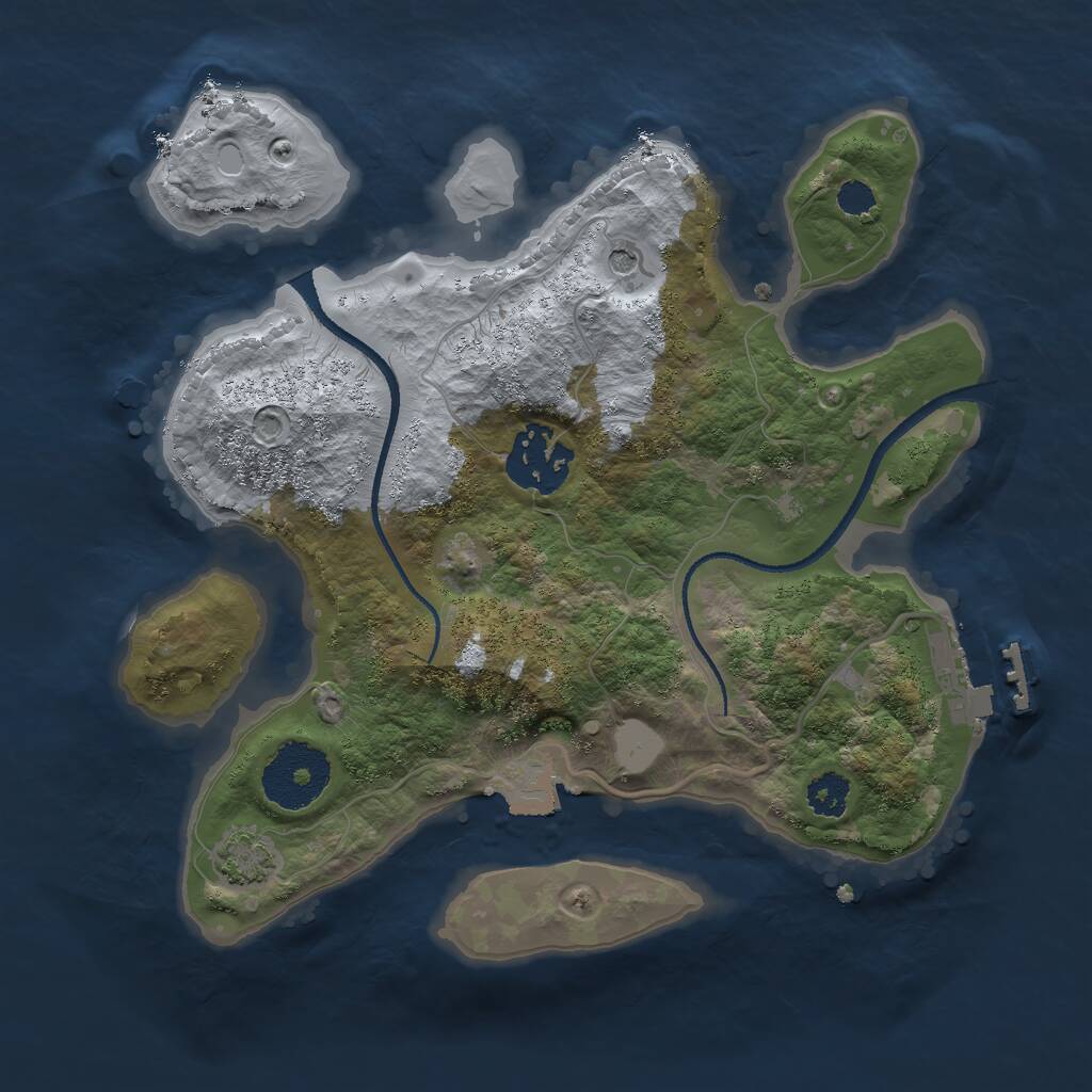 Rust Map: Procedural Map, Size: 2500, Seed: 89182, 5 Monuments