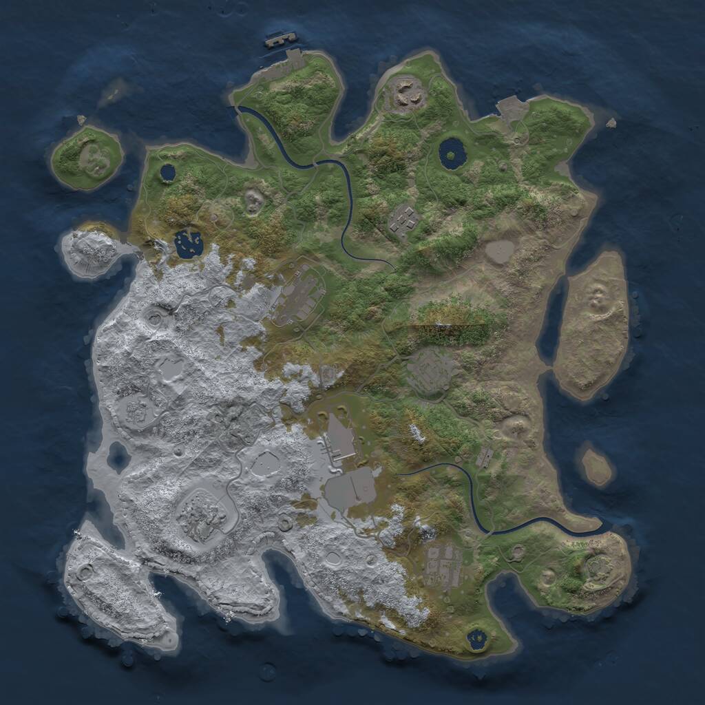 Rust Map: Procedural Map, Size: 3600, Seed: 70, 13 Monuments