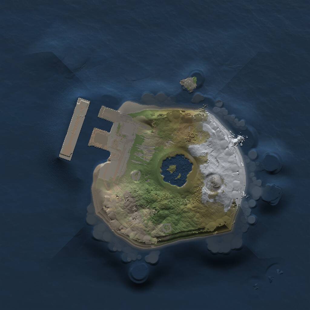 Rust Map: Procedural Map, Size: 1000, Seed: 123654789, 2 Monuments