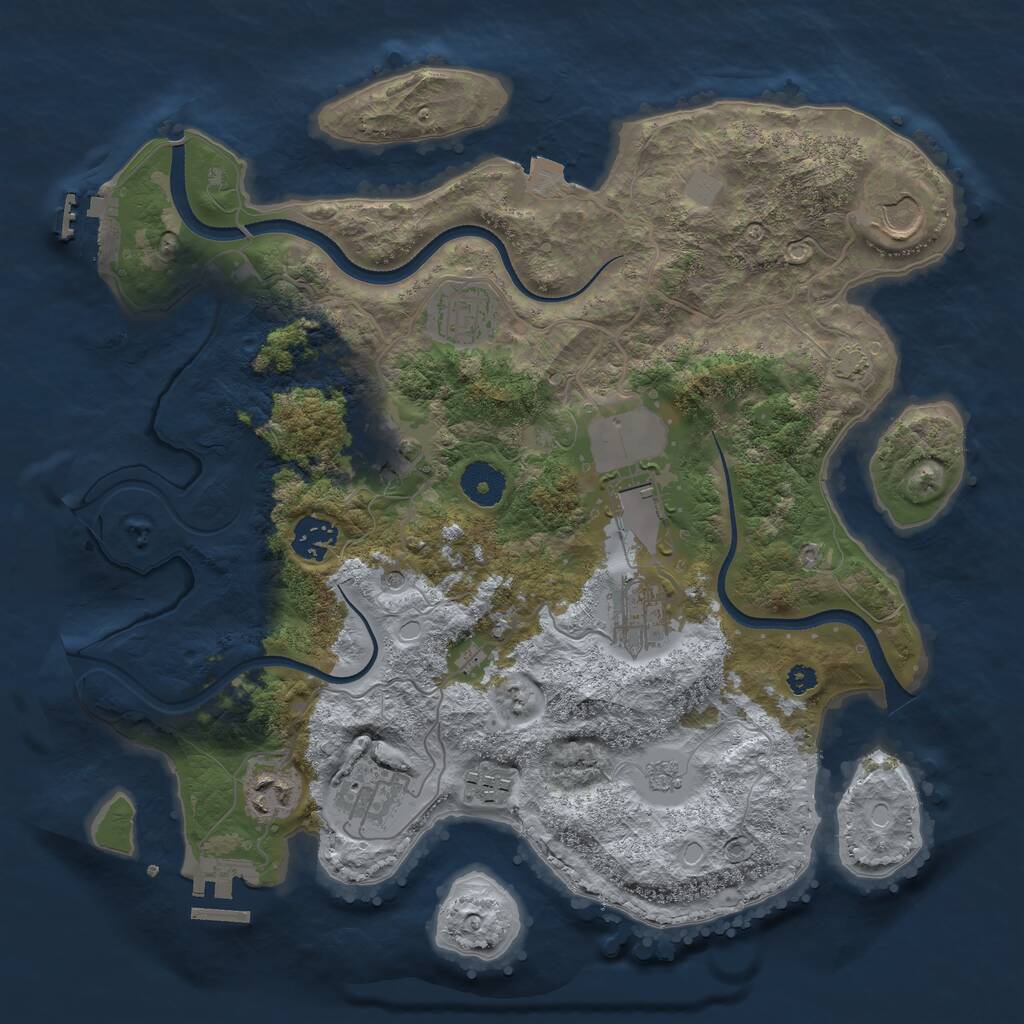 Rust Map: Procedural Map, Size: 3500, Seed: 1124713074, 15 Monuments