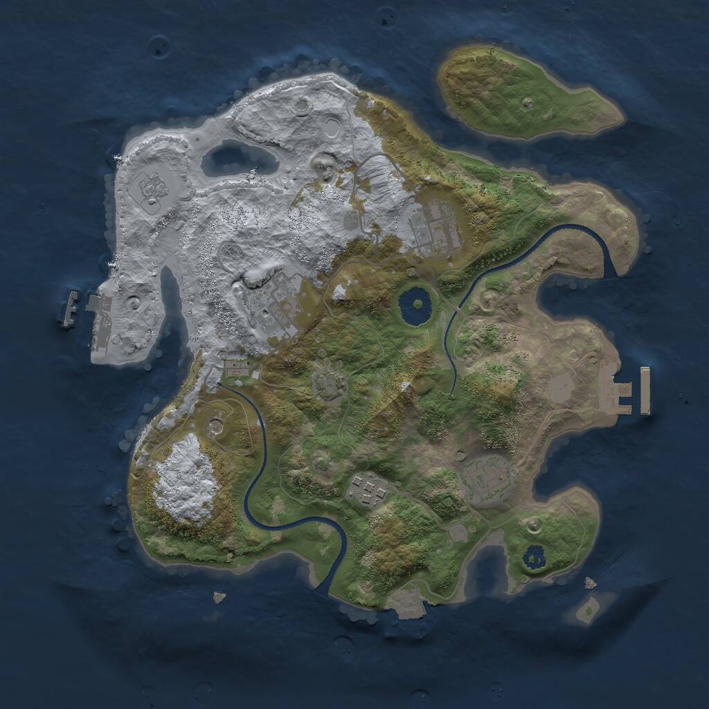 Rust Map: Procedural Map, Size: 3000, Seed: 1554665281, 10 Monuments