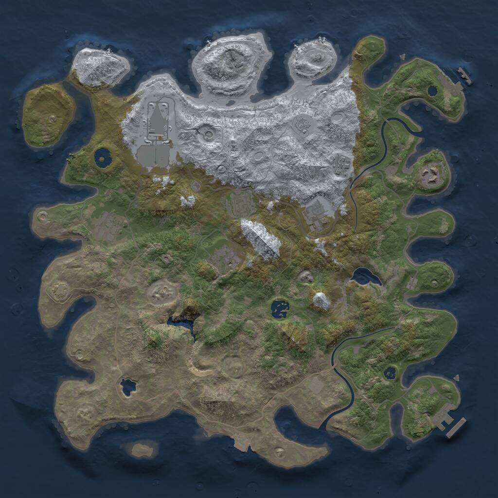 Rust Map: Procedural Map, Size: 4000, Seed: 982494378, 14 Monuments