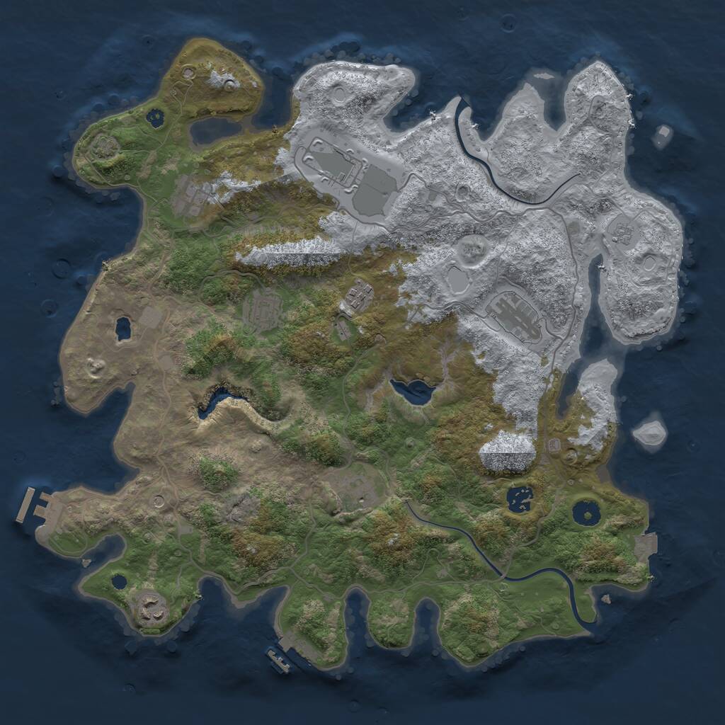 Rust Map: Procedural Map, Size: 4000, Seed: 7432891, 14 Monuments