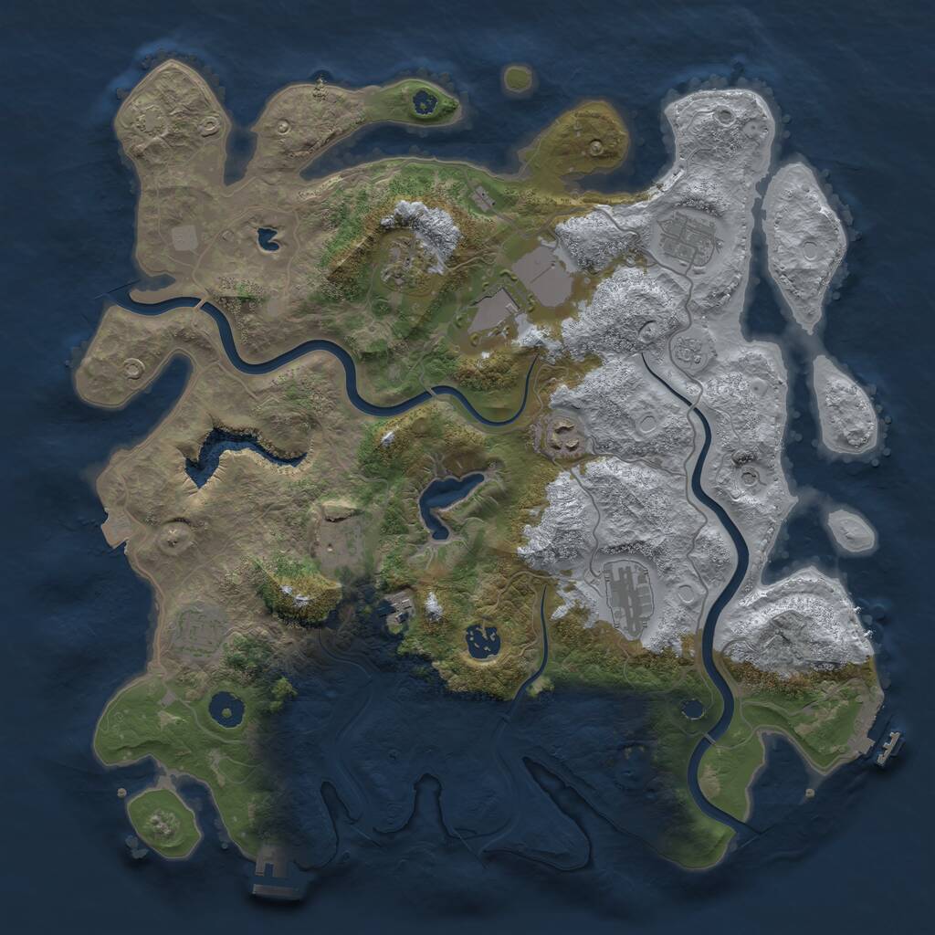 Rust Map: Procedural Map, Size: 4000, Seed: 777214808, 15 Monuments