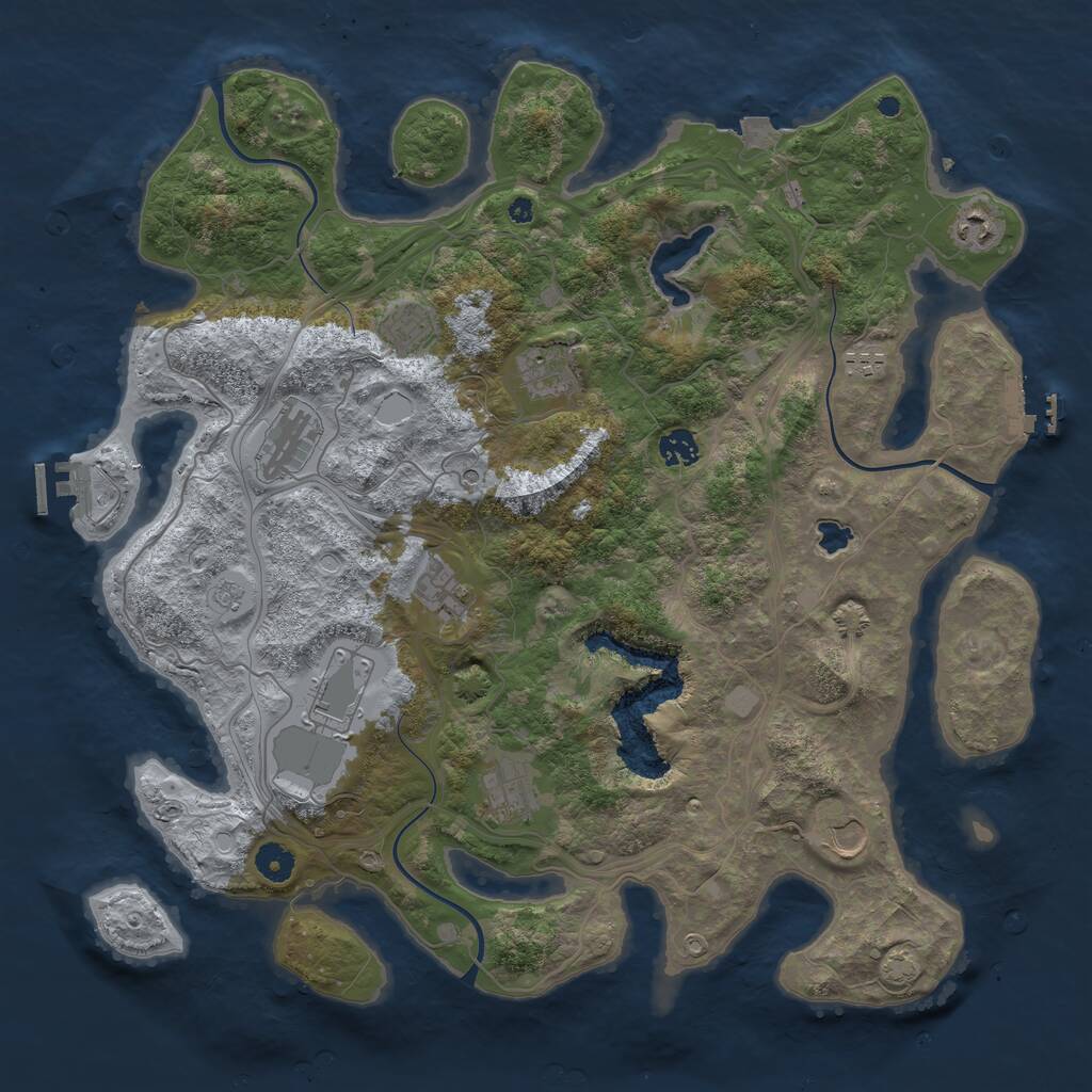 Rust Map: Procedural Map, Size: 4250, Seed: 300586, 16 Monuments
